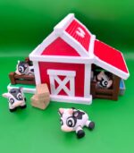 Flexi Cow with Portable Barn STL, 3MF