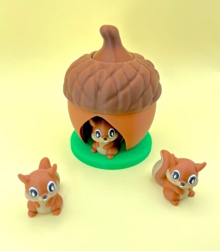 Squirrel Acorn Podlin playset printable