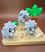 Baby Triceratops with Desert Showcase | 3D Printable Files (STL, 3MF)